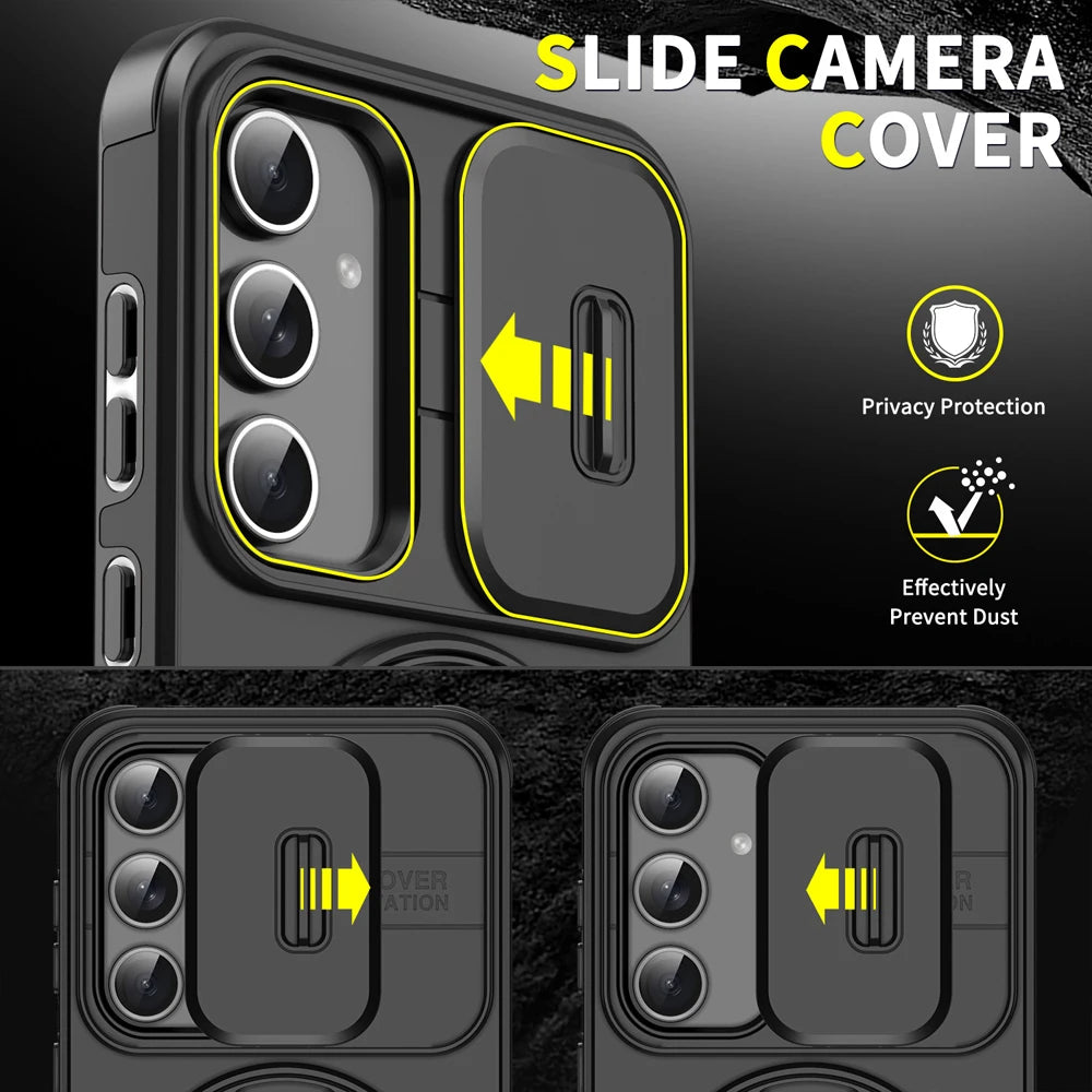 Coque Magnétique Armor Samsung – Anneau Rotatif & Protection Caméra