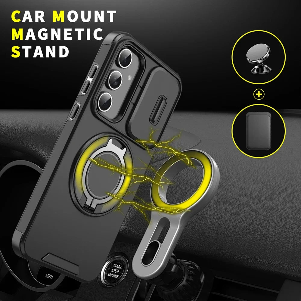 Coque Magnétique Armor Samsung – Anneau Rotatif & Protection Caméra